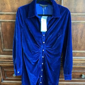 Endless Rose Royal Blue Velvet Long Sleeve Dress